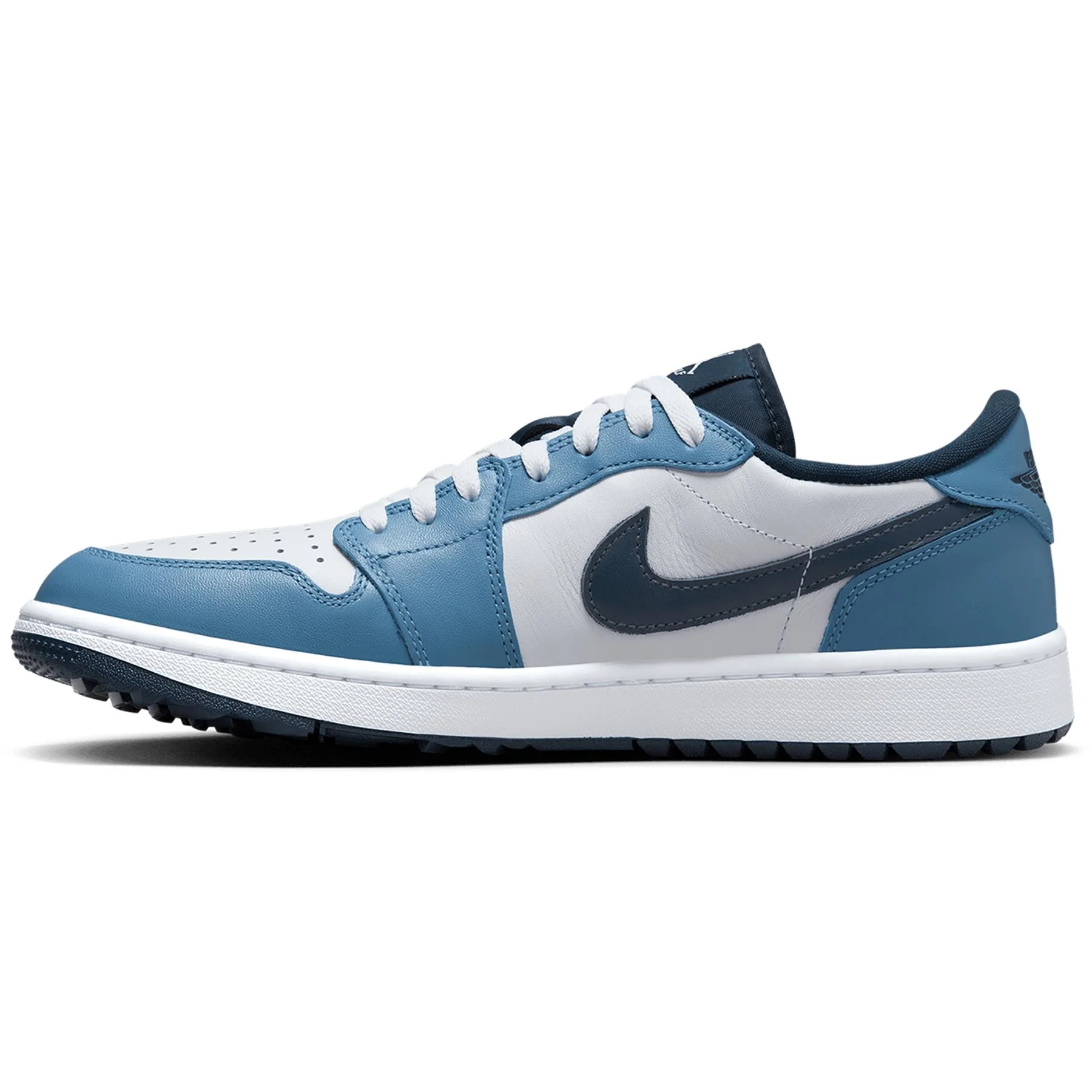 Air Jordan 1 Low Golf Shoes White/Armory Navy/Aegean Storm - Image 10