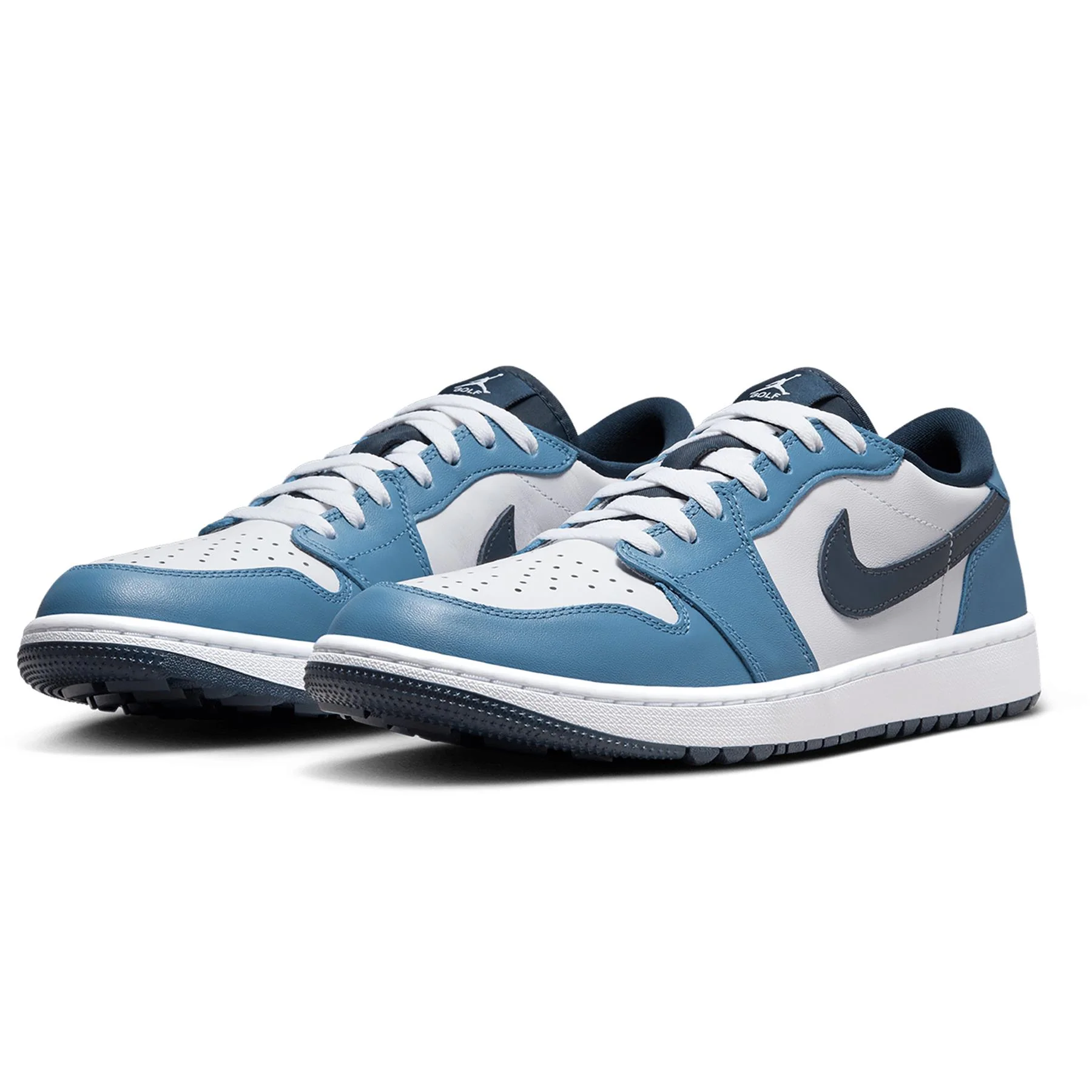 Air Jordan 1 Low Golf Shoes White/Armory Navy/Aegean Storm - Image 3