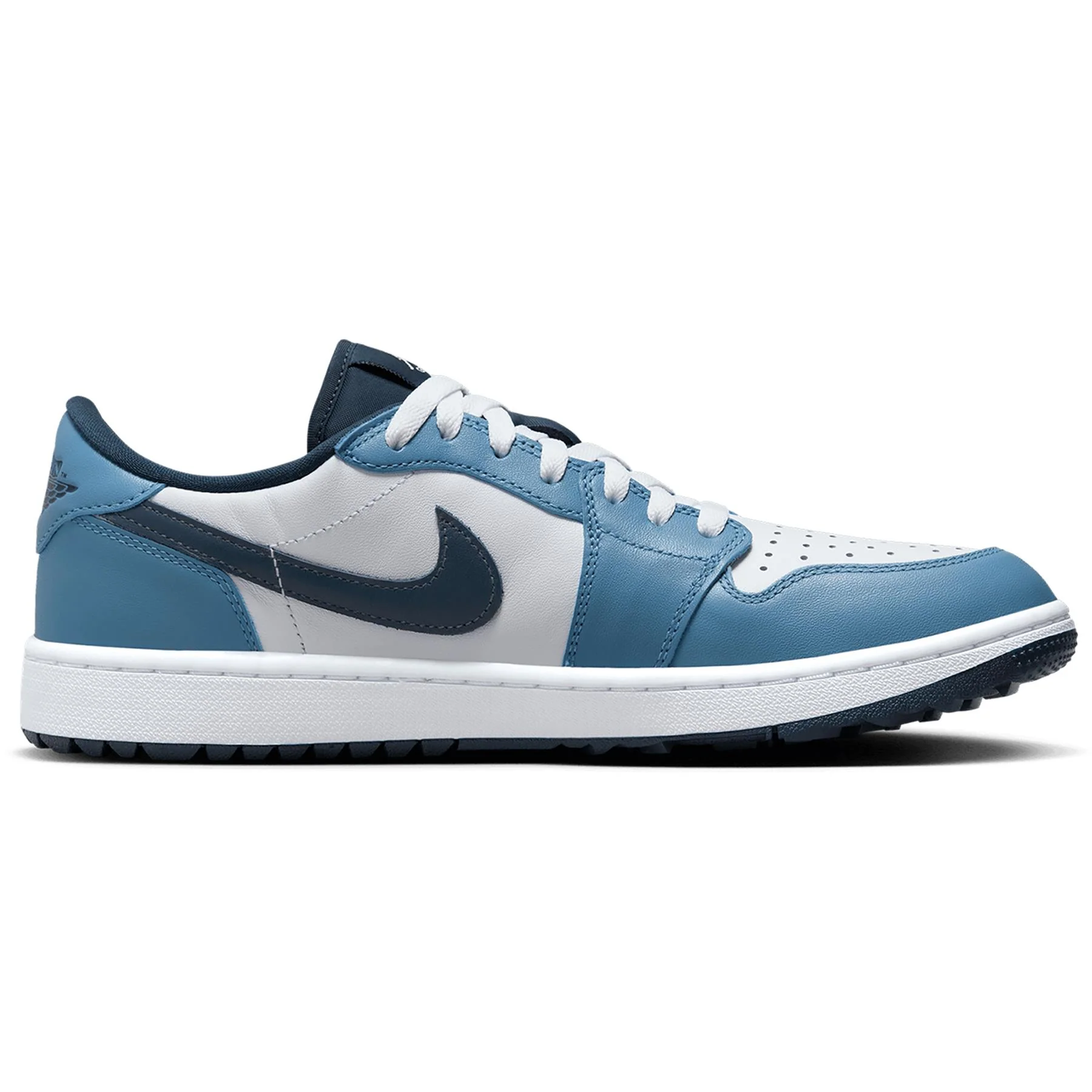 Air Jordan 1 Low Golf Shoes White/Armory Navy/Aegean Storm - Image 9