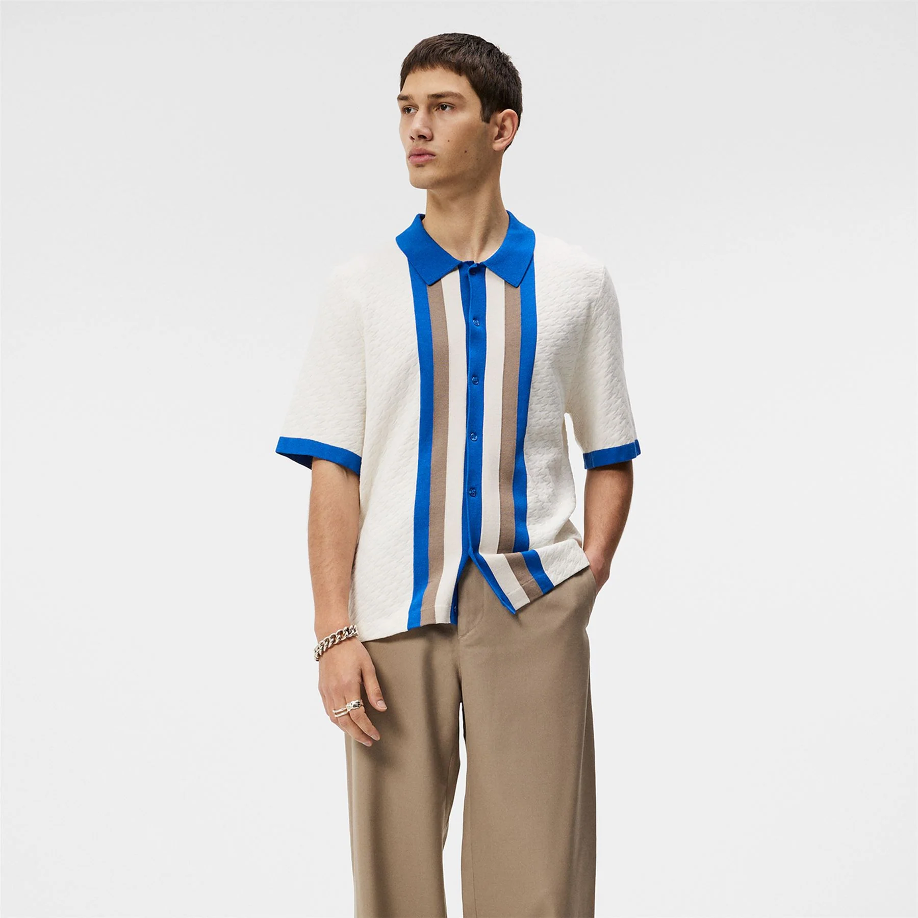 Rayne Jacquard Monogram Shirt Cloud White - Image 4