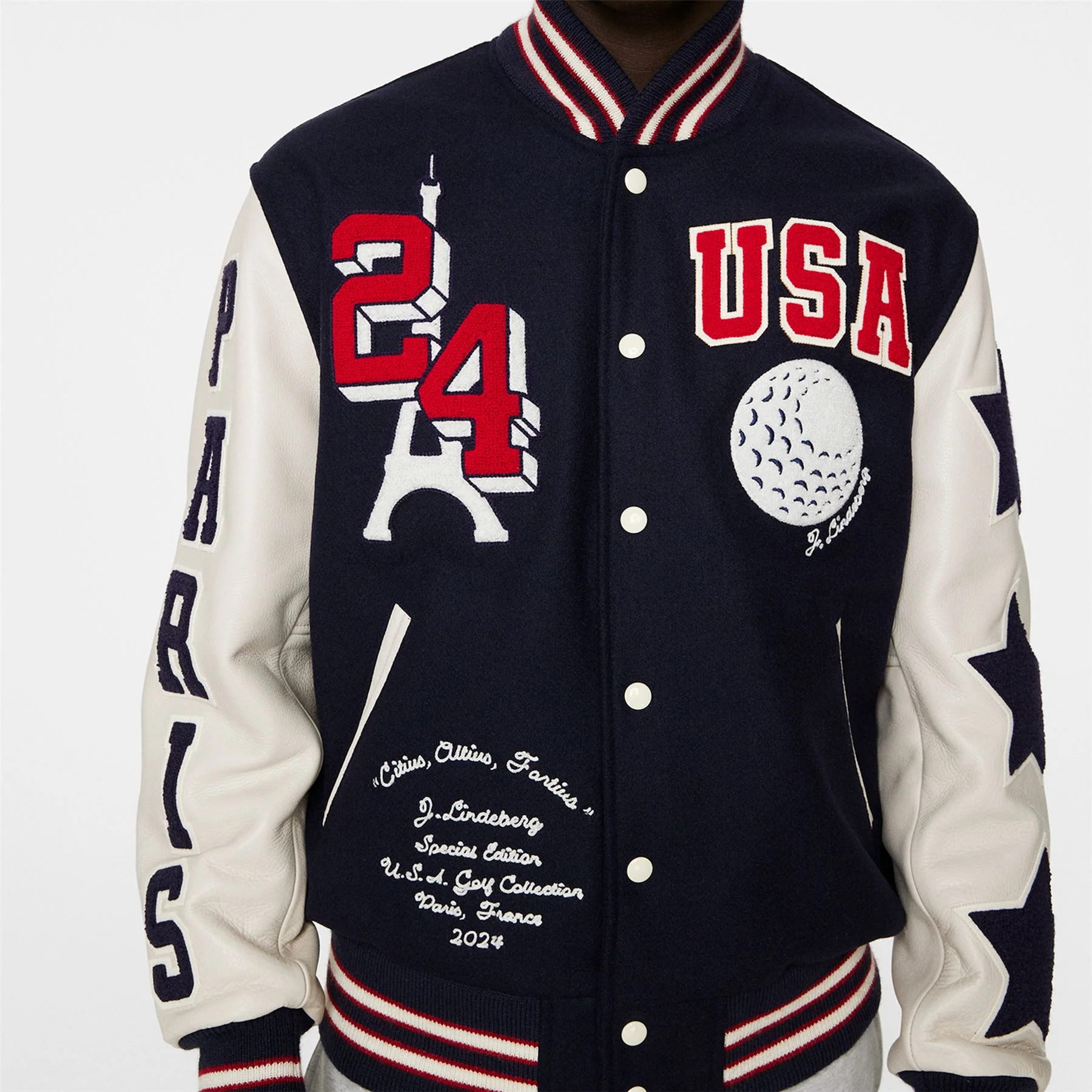 USA Golf Golden Bear Wool Jacket Estate Blue - Image 5