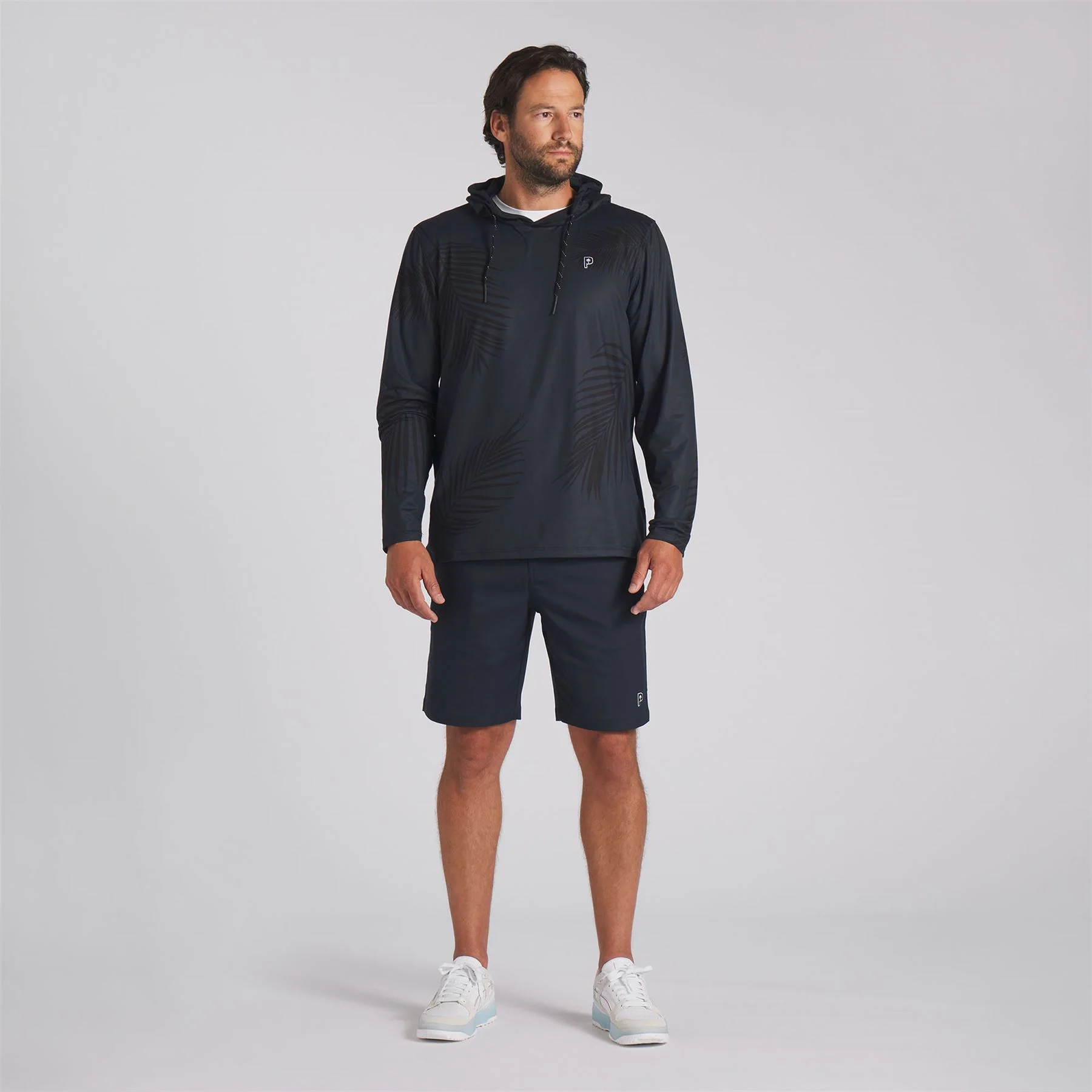 X PTC Palm Print Hoodie Deep Navy - Image 5